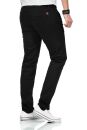 Maurelio Modriano Herren Designer Chino Hose MM015 Schwarz W31 L30 - W31/30