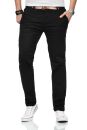 Maurelio Modriano Herren Designer Chino Hose MM015 Schwarz W32 L30 - W32/30