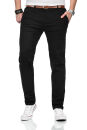 Maurelio Modriano Herren Designer Chino Hose MM015 Schwarz W33 L30 - W33/30