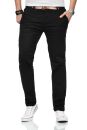 Maurelio Modriano Herren Designer Chino Hose MM015 Schwarz W36 L32 - W36/32