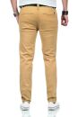Maurelio Modriano Herren Designer Chino Hose MM015 Beige W33 L30 - W33/30
