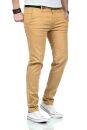 Maurelio Modriano Herren Designer Chino Hose MM015 Beige W36 L30 - W36/30