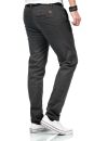 Maurelio Modriano Herren Designer Chino Hose MM015 Anthrazit W32 L30 - W32/30