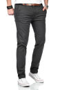 Maurelio Modriano Herren Designer Chino Hose MM015 Anthrazit W33 L32 - W33/32