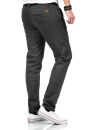 Maurelio Modriano Herren Designer Chino Hose MM015 Anthrazit W33 L32 - W33/32
