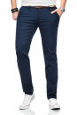 Maurelio Modriano Herren Designer Chino Hose MM016 Dunkelblau W33 L32 - W33/32