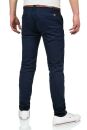 Maurelio Modriano Herren Designer Chino Hose MM016 Dunkelblau W33 L32 - W33/32