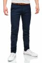 Maurelio Modriano Herren Designer Chino Hose MM016 Dunkelblau W34 L32 - W34/32