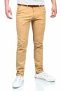 Maurelio Modriano Herren Designer Chino Hose MM016 Beige W34 L32 - W34/32