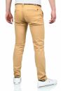 Maurelio Modriano Herren Designer Chino Hose MM016 Beige W34 L32 - W34/32