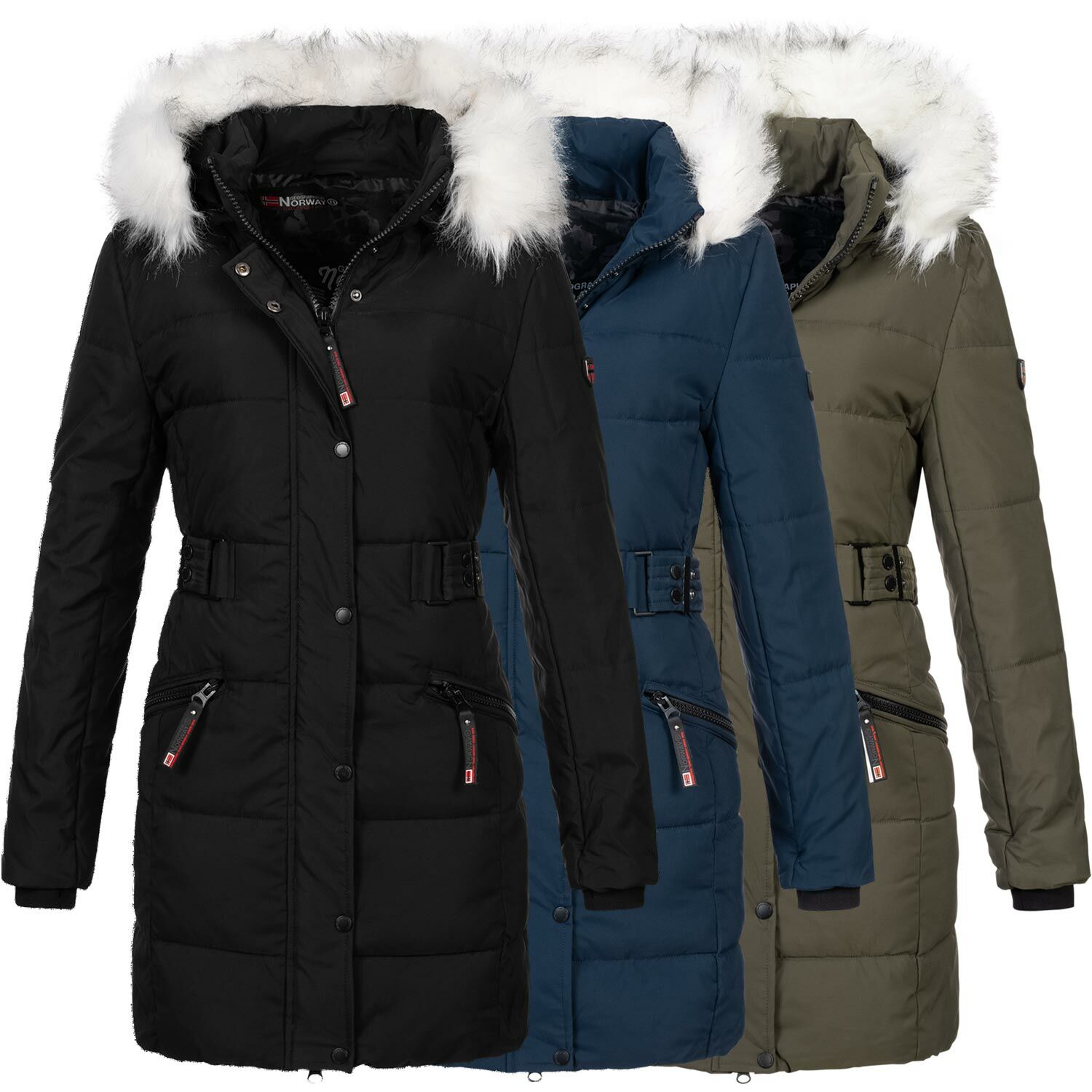 Geographical Norway Berte Damen Winter Jacke Parka Mantel Outdoor Fun