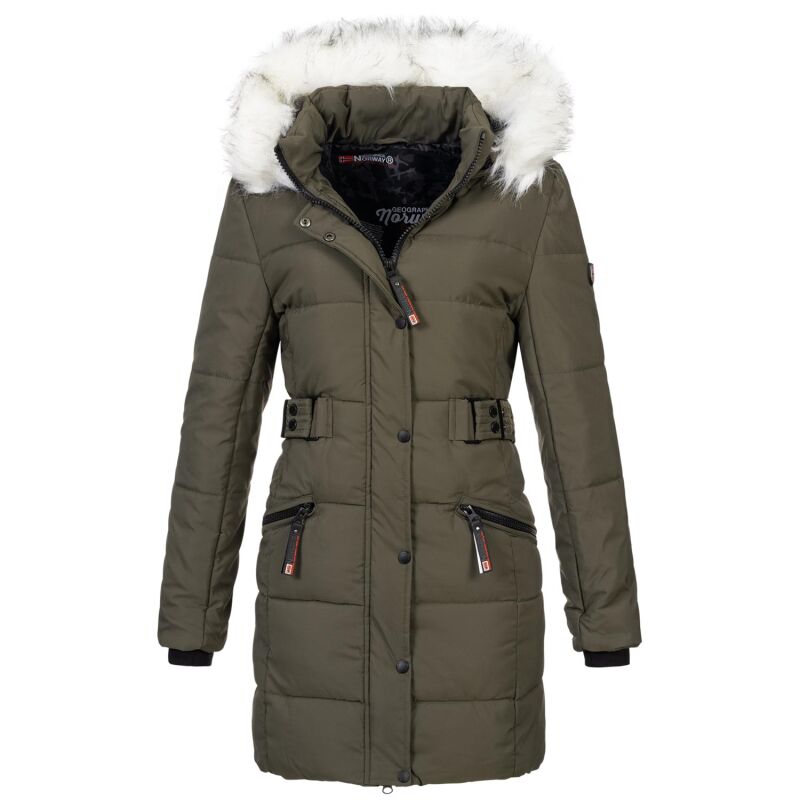 Geographical Norway Berte Damen Winter Jacke Parka Mantel Outdoor Funktions Khaki Größe XL - Gr. 42