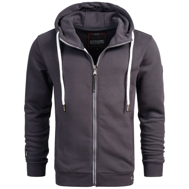 Alessandro Salvarini Herren Sweatjacke O296 Anthrazit