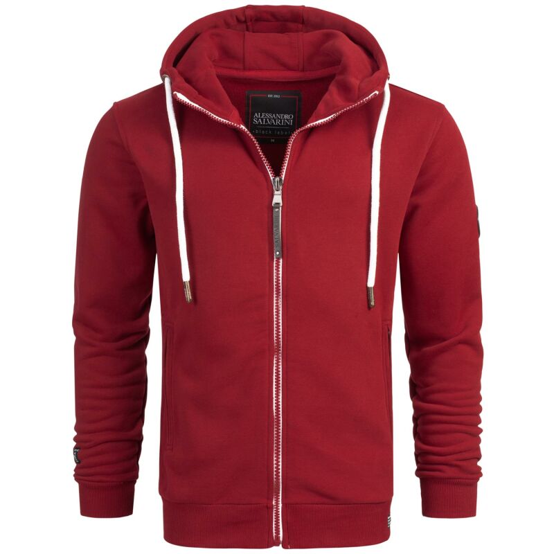 Alessandro Salvarini Herren Sweatjacke O296 Bordeaux