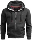 Alessandro Salvarini Herren Sweatjacke O293 Dunkelgrau