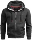 Alessandro Salvarini Herren Sweatjacke O293 Dunkelgrau...