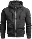 Alessandro Salvarini Herren Sweatjacke O293 Dunkelgrau Größe XXXL - Gr. 3XL