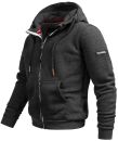 Alessandro Salvarini Herren Sweatjacke O293 Dunkelgrau Größe XXXL - Gr. 3XL
