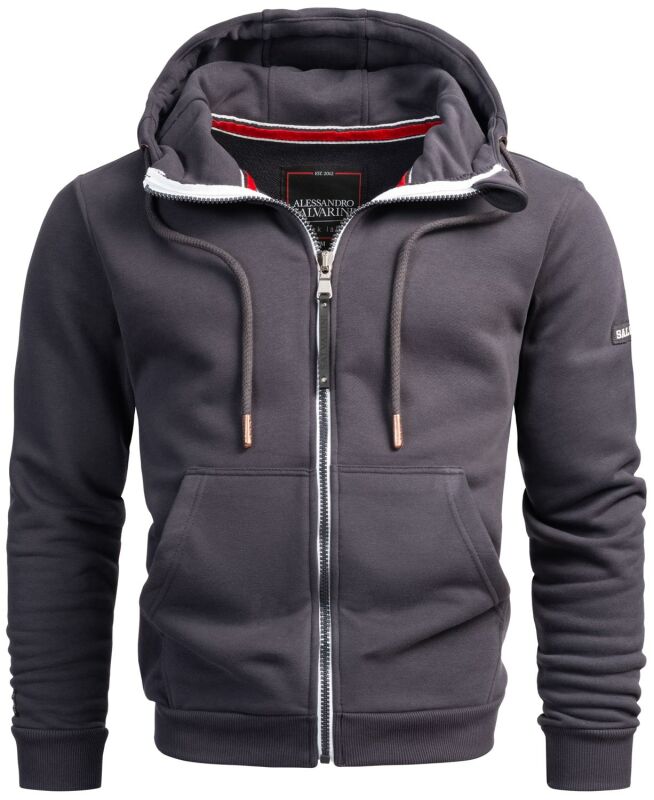 Alessandro Salvarini Herren Sweatjacke O293 Anthrazit Größe S - Gr. S