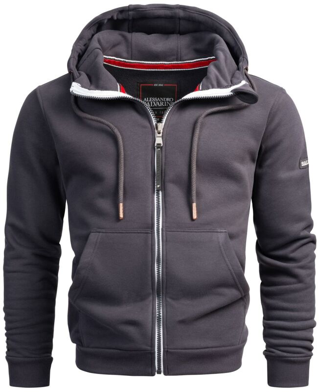 Alessandro Salvarini Herren Sweatjacke O293 Anthrazit Größe L - Gr. L