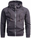 Alessandro Salvarini Herren Sweatjacke O293 Anthrazit Größe L - Gr. L