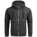 Alessandro Salvarini Herren Sweatjacke O292 Dunkelgrau