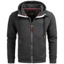 Alessandro Salvarini Herren Sweatjacke O292 Dunkelgrau Größe XXL - Gr. 2XL