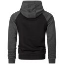 Alessandro Salvarini Herren Hoodie Kapuzenpullover O191 Schwarz-D.Grau Größe S - Gr. S