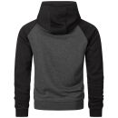 Alessandro Salvarini Herren Hoodie Kapuzenpullover O191 D.Grau-Schwarz Größe S - Gr. S