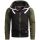 Alessandro Salvarini Herren Hoodie Kapuzenpullover O191 Schwarz-Olive