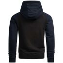 Alessandro Salvarini Herren Hoodie Kapuzenpullover O191 Schwarz-Navy Größe S - Gr. S