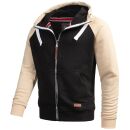 Alessandro Salvarini Herren Hoodie Kapuzenpullover O191 Schwarz-Beige