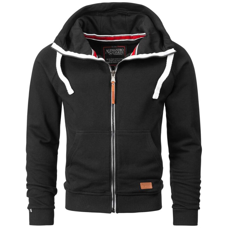 Alessandro Salvarini Herren Sweatjacke O192 Schwarz Größe L - Gr. L