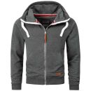 Alessandro Salvarini Herren Sweatjacke O192 Dunkelgrau