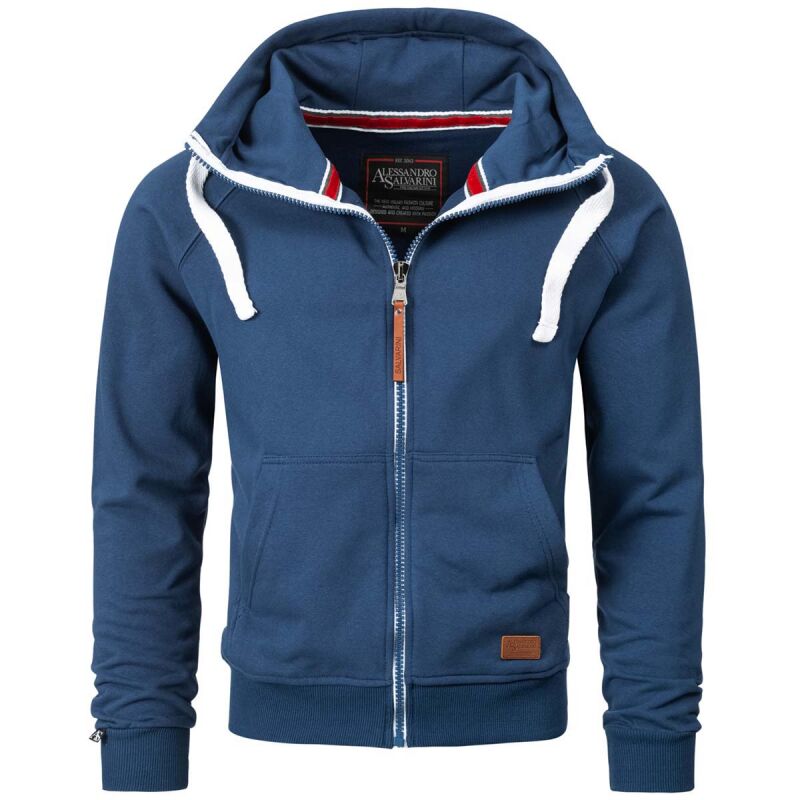 Alessandro Salvarini Herren Sweatjacke O192 Petrolblau Größe XXXL - Gr. 3XL
