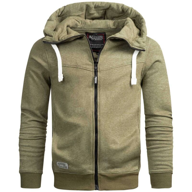 Alessandro Salvarini Herren Kapuzenpullover O123 Olive
