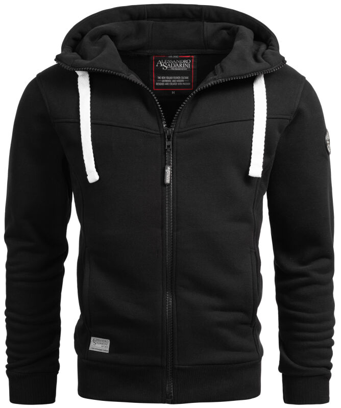 Alessandro Salvarini Herren Kapuzenpullover O123 Schwarz Größe M - Gr. M