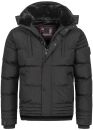 Alessandro Salvarini Herren Winterjacke mit Fellkragen O-281-Schwarz-Gr.XXL