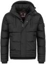 Alessandro Salvarini Herren Winterjacke mit Fellkragen O-281-Schwarz-Gr.XXL