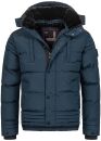 Alessandro Salvarini Herren Winterjacke mit Fellkragen O-281-Navy-Gr.S