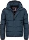 Alessandro Salvarini Herren Winterjacke mit Fellkragen O-281-Navy-Gr.S