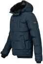 Alessandro Salvarini Herren Winterjacke mit Fellkragen O-281-Navy-Gr.S