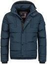 Alessandro Salvarini Herren Winterjacke mit Fellkragen O-281-Navy-Gr.M