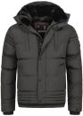 Alessandro Salvarini Herren Winterjacke mit Fellkragen O-281-Dunkelgrau-Gr.S