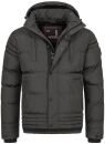 Alessandro Salvarini Herren Winterjacke mit Fellkragen O-281-Dunkelgrau-Gr.S