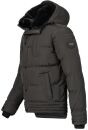 Alessandro Salvarini Herren Winterjacke mit Fellkragen O-281-Dunkelgrau-Gr.S