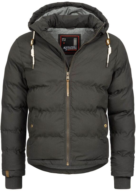 Alessandro Salvarini Herren Winterjacke O282 Dunkelgrau Größe S - Gr. S