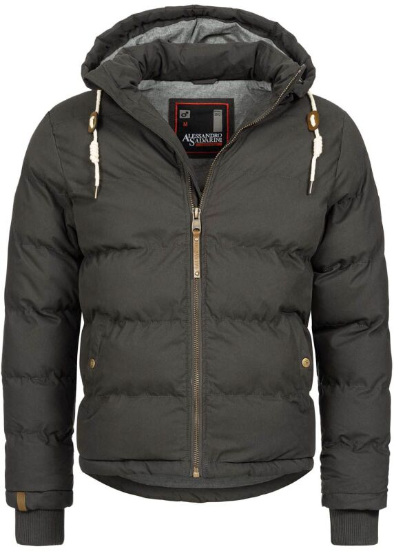 Alessandro Salvarini Herren Winterjacke O282 Dunkelgrau Größe M - Gr. M