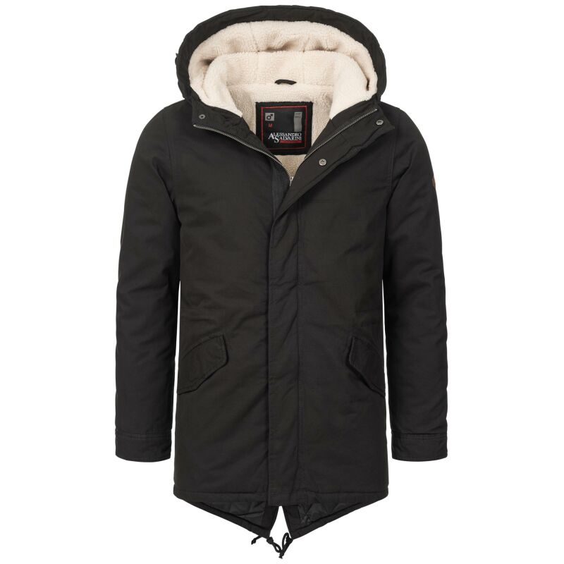 Alessandro Salvarini Herren Winter Parka O-138 - Schwarz