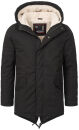 Alessandro Salvarini Herren Winter Parka O-138 - Schwarz-Gr.S